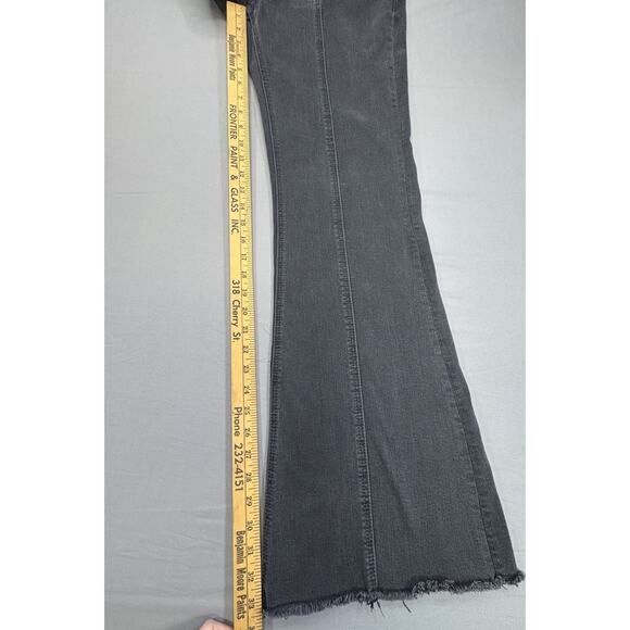 Women’s Rock & Roll Black Jeans High Rise Trouser Wide Boot Cut W29 X 34L - Picture 7 of 10